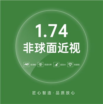 【现片】1.74MR-174近视超发水非球超薄绿膜高高散（单片）