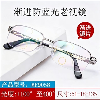 【渐进多焦点】9058花镜原型号8015（配专柜吊牌）