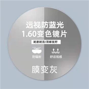 【老花】1.60远视防蓝光膜变灰非球绿膜（单片）