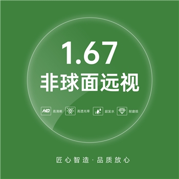 1.67MR-7老花/远视超发水非球散光绿膜65直径（单片）