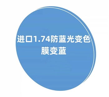 【进口】1.74MR-174近视防蓝光膜变蓝色超薄绿膜（单片）