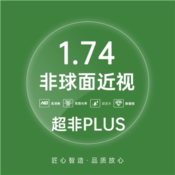 【超非】1.74MR-174近视超非PLUS曲面最薄绿膜高散现片（单片）