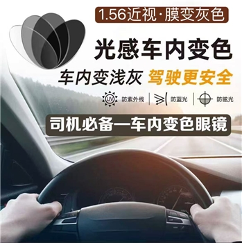 1.56车内变灰防蓝光防眩光非球蓝紫膜（单片）